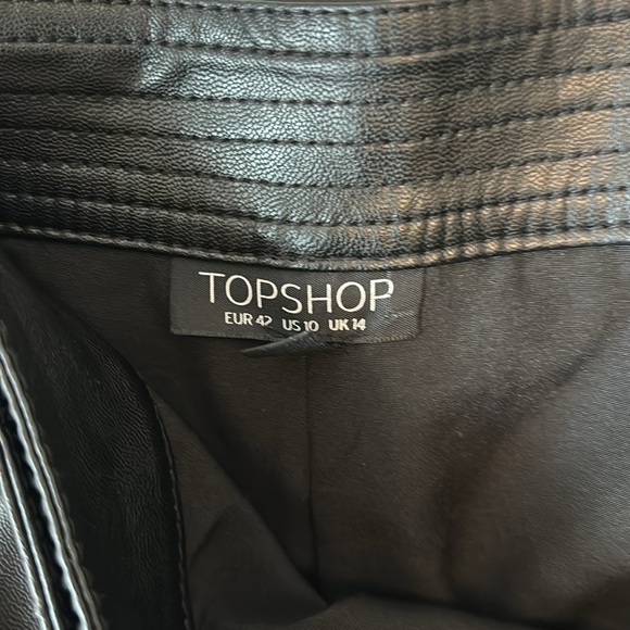 Black vegan leather Topshop wrap midi skirt - Picture 5 of 5